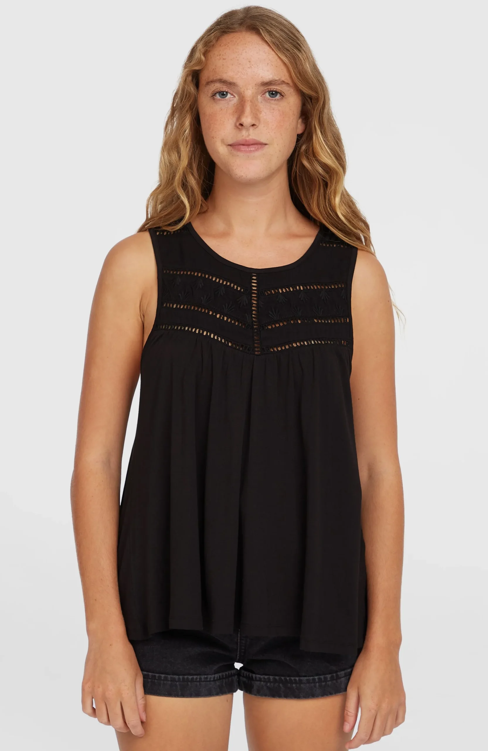 Femme O'Neill T-Shirts Et Tops|Protection Anti-Uv-FemmesDébardeur à broderie Essentials Tokeena| Noire