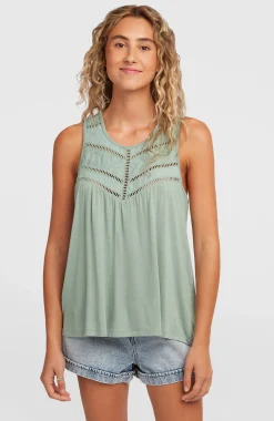 Femme O'Neill T-Shirts Et Tops|Protection Anti-Uv-FemmesDébardeur à broderie Essentials Tokeena| Vert