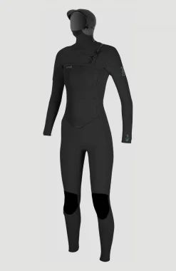 Femme O'Neill Combinaisons|Protection Anti-Uv-FemmesEpic 6/5/4mm Chest Zip Full Wetsuit with Hood| Noire