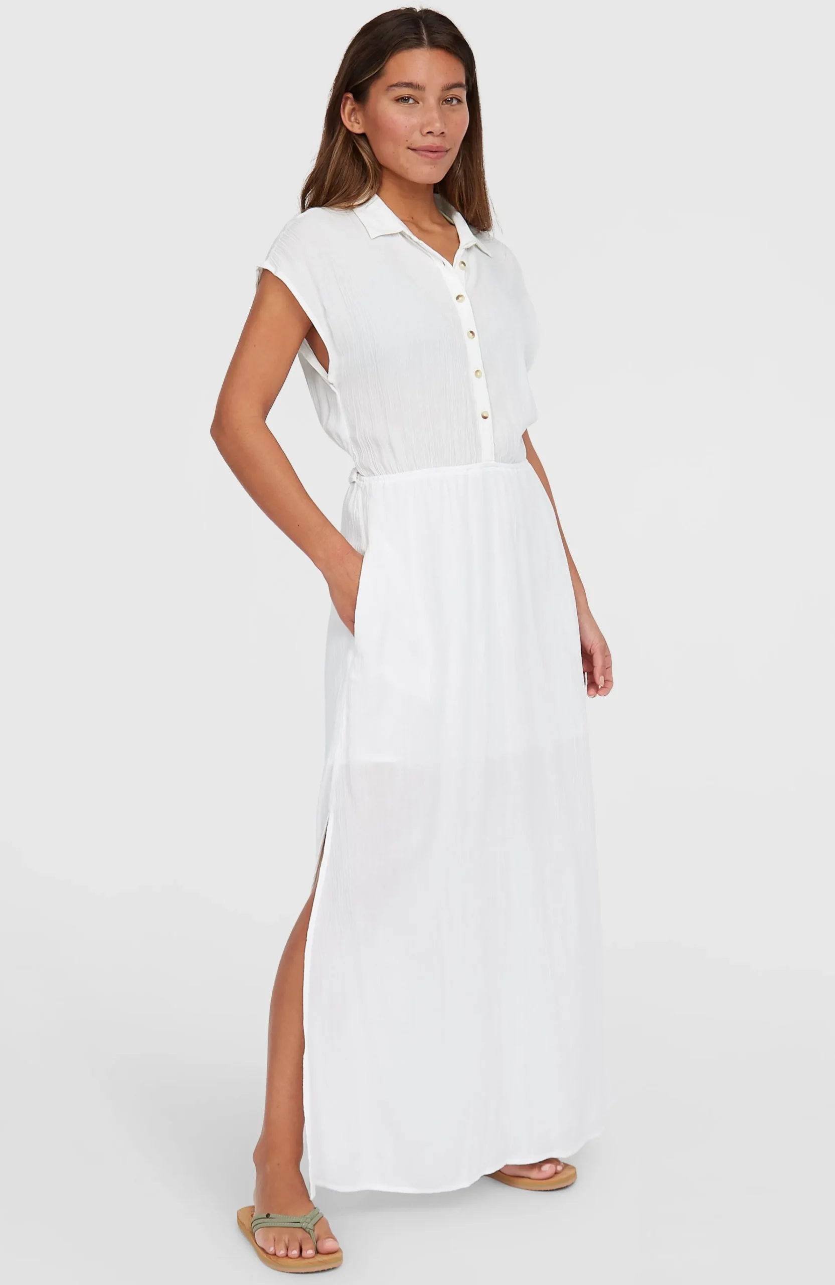 Femme O'Neill Robes, Combinaisons Et Jupes|Protection Anti-Uv-FemmesRobe chemise longue Lori| Blanc