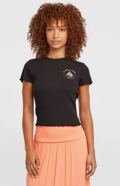Femme O'Neill T-Shirts Et Tops|Protection Anti-Uv-FemmesT-shirt côtelé | Noire