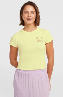 Femme O'Neill T-Shirts Et Tops|Protection Anti-Uv-FemmesT-shirt côtelé | Jaune