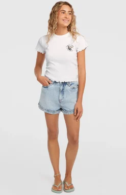 Femme O'Neill T-Shirts Et Tops|Protection Anti-Uv-FemmesT-shirt côtelé | Blanc
