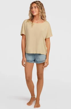Femme O'Neill T-Shirts Et Tops|Protection Anti-Uv-FemmesT-shirt Essentials Script Scoop Neck| Beige