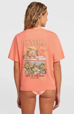 Femme O'Neill T-Shirts Et Tops|Protection Anti-Uv-FemmesT-shirt Boxy Back-Print| Orange