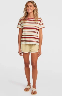 Femme O'Neill T-Shirts Et Tops|Protection Anti-Uv-FemmesT-shirt O'Riginals Boxy Stripe| Beige
