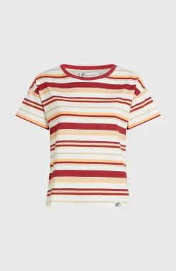 Femme O'Neill T-Shirts Et Tops|Protection Anti-Uv-FemmesT-shirt O'Riginals Boxy Stripe| Beige