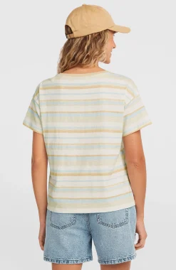 Femme O'Neill T-Shirts Et Tops|Protection Anti-Uv-FemmesT-shirt O'Riginals Boxy Stripe| Bleu