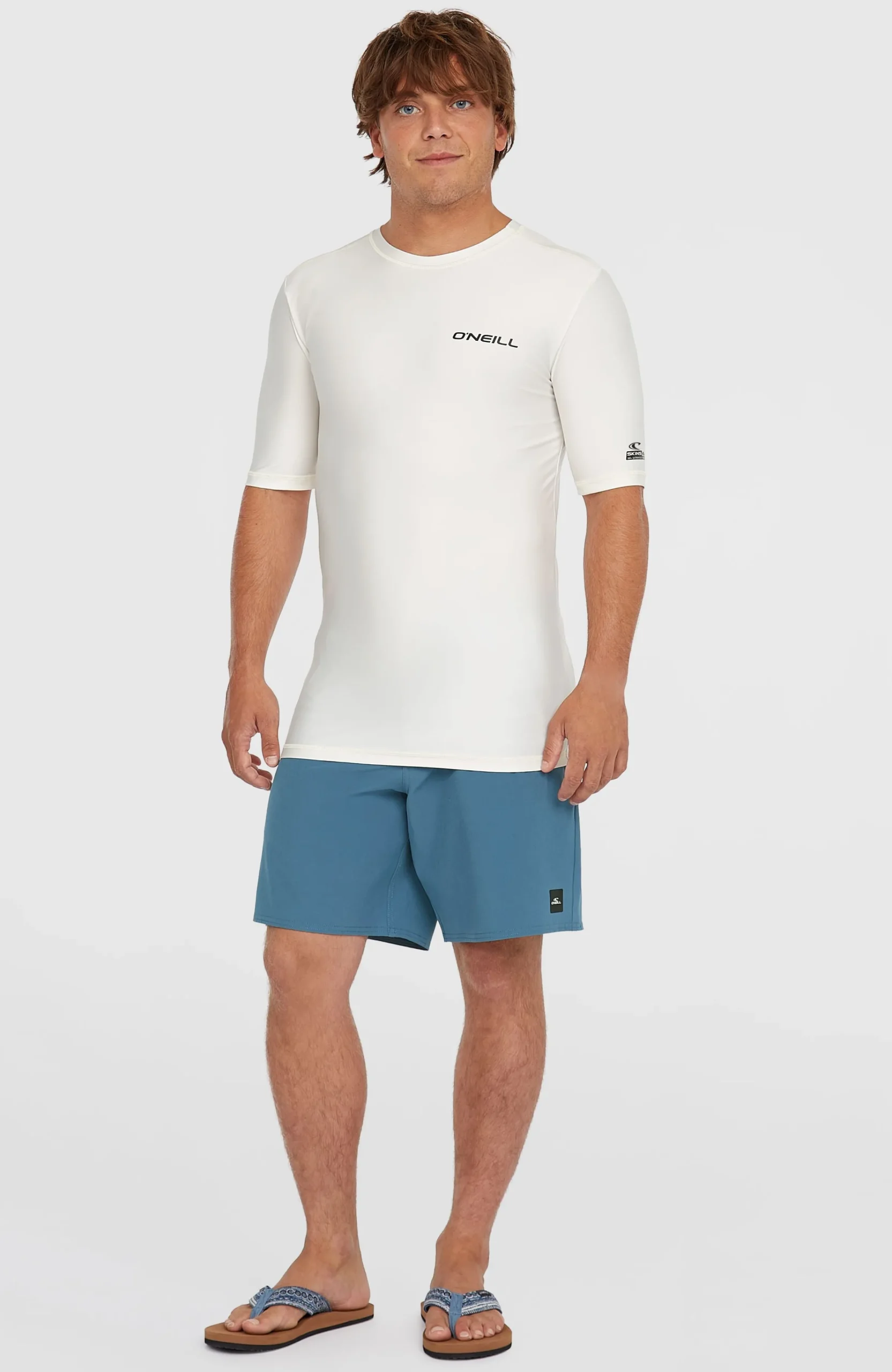 Homme O'Neill Protection Anti-Uv|Protection Anti-Uv-HommesLycra à manches courtes Essentials| Blanc