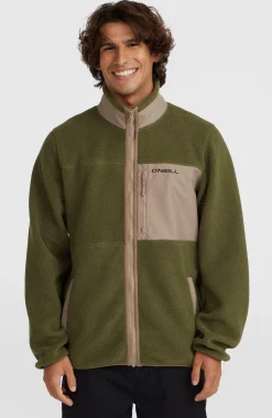 Homme O'Neill Polaires|Protection Anti-Uv-HommesPolaire à poils longs et zip intégral| Vert