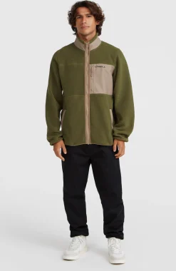 Homme O'Neill Polaires|Protection Anti-Uv-HommesPolaire à poils longs et zip intégral| Vert