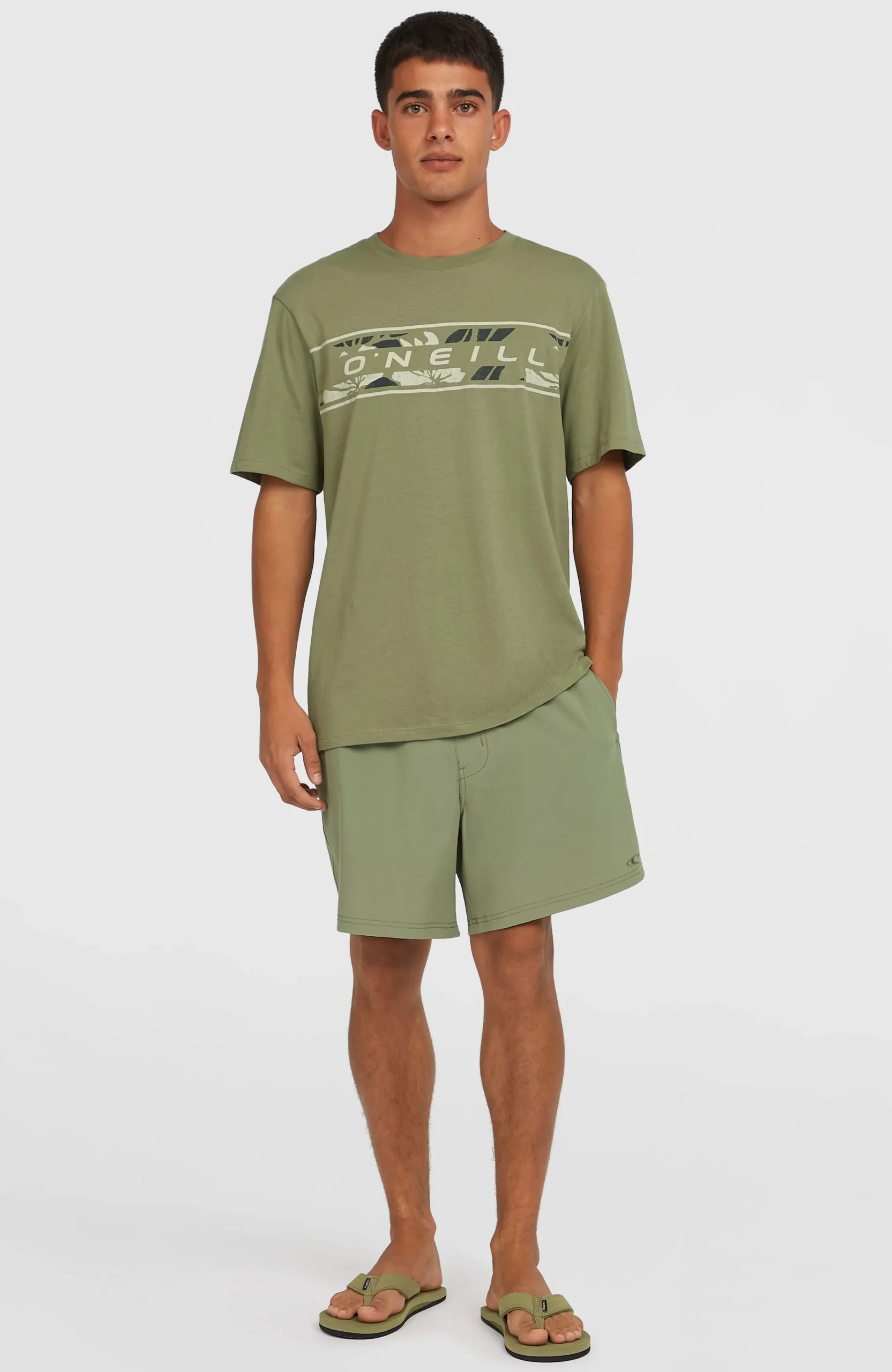 Homme O'Neill Shorts De Bain|Protection Anti-Uv-HommesShort de bain Pocket Print 16| Vert