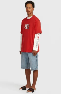 Homme O'Neill T-Shirts|Protection Anti-Uv-HommesT-shirt Essentials 90s Logo| Rouge