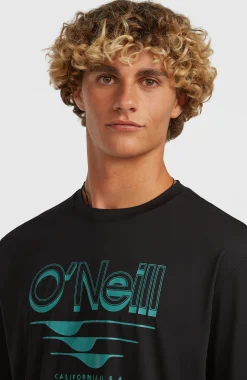Homme O'Neill T-Shirts|Protection Anti-Uv-HommesT-shirt Hybrid UPF 50+ Polygiene Graphic| Noire