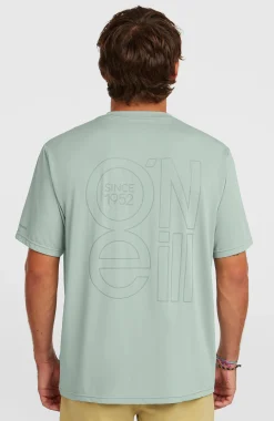 Homme O'Neill T-Shirts|Protection Anti-Uv-HommesT-shirt Hybrid UPF 50+ Polygiene Back-Print| Vert