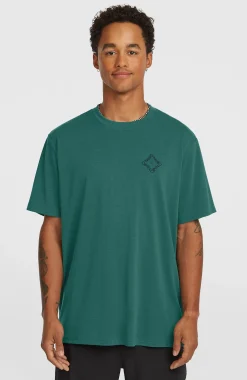 Homme O'Neill T-Shirts|Protection Anti-Uv-HommesT-shirt Hybrid Polygiene Back-Print| Vert