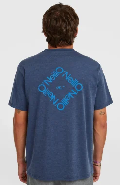 Homme O'Neill T-Shirts|Protection Anti-Uv-HommesT-shirt Hybrid Polygiene Back-Print| Bleu