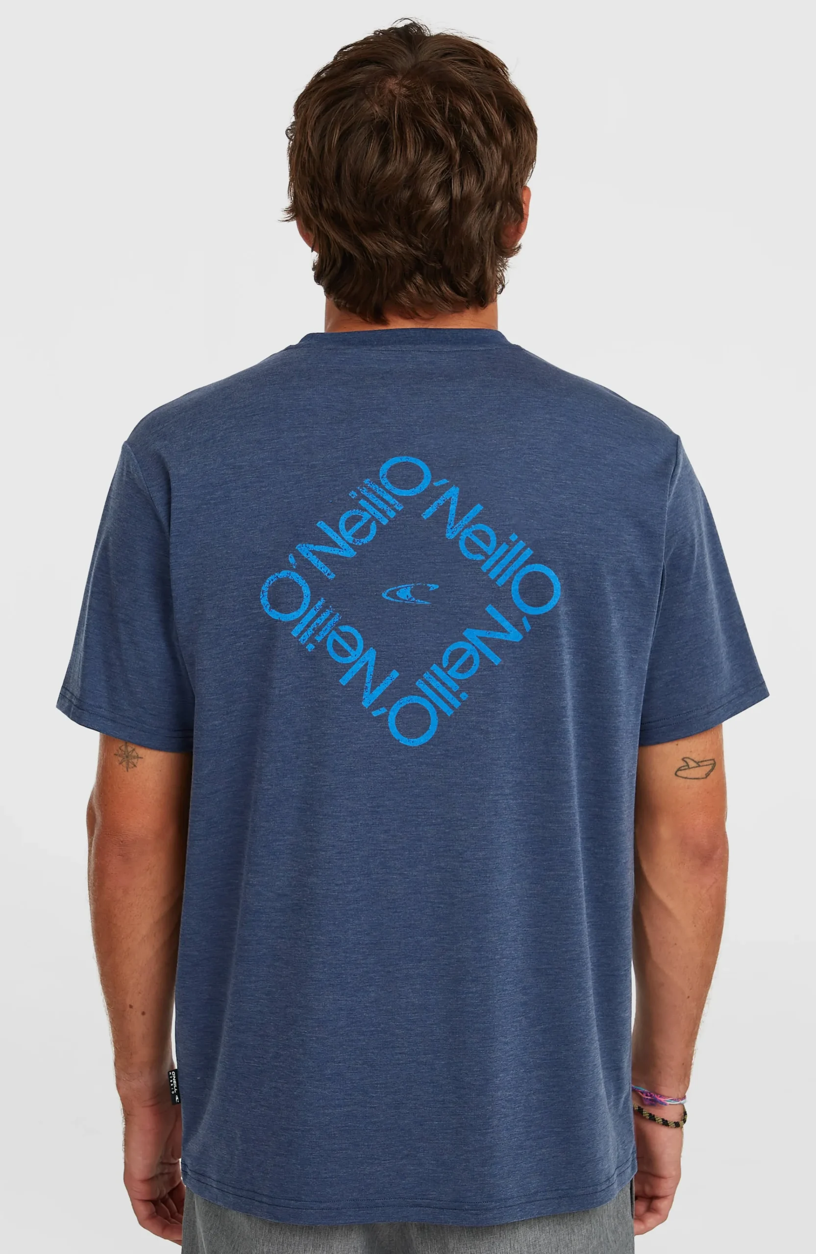 Homme O'Neill T-Shirts|Protection Anti-Uv-HommesT-shirt Hybrid Polygiene Back-Print| Bleu