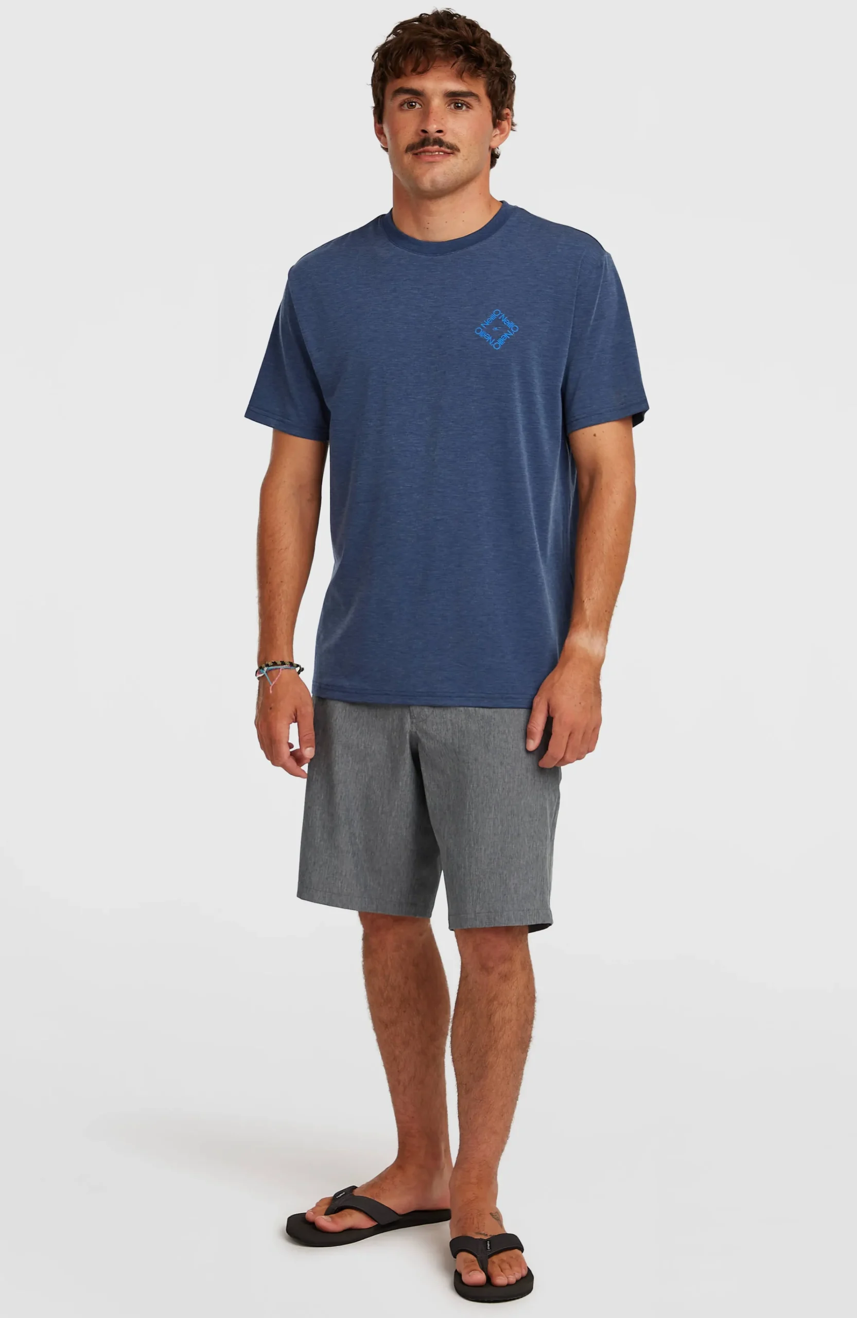 Homme O'Neill T-Shirts|Protection Anti-Uv-HommesT-shirt Hybrid Polygiene Back-Print| Bleu