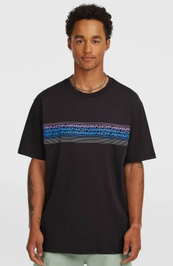 Homme O'Neill T-Shirts|Protection Anti-Uv-HommesT-shirt Logo Stripe| Noire