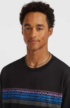 Homme O'Neill T-Shirts|Protection Anti-Uv-HommesT-shirt Logo Stripe| Noire