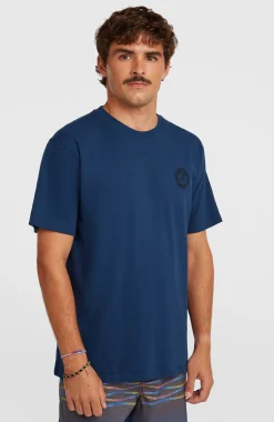 Homme O'Neill T-Shirts|Protection Anti-Uv-HommesT-shirt Slub Back-Print| Bleu