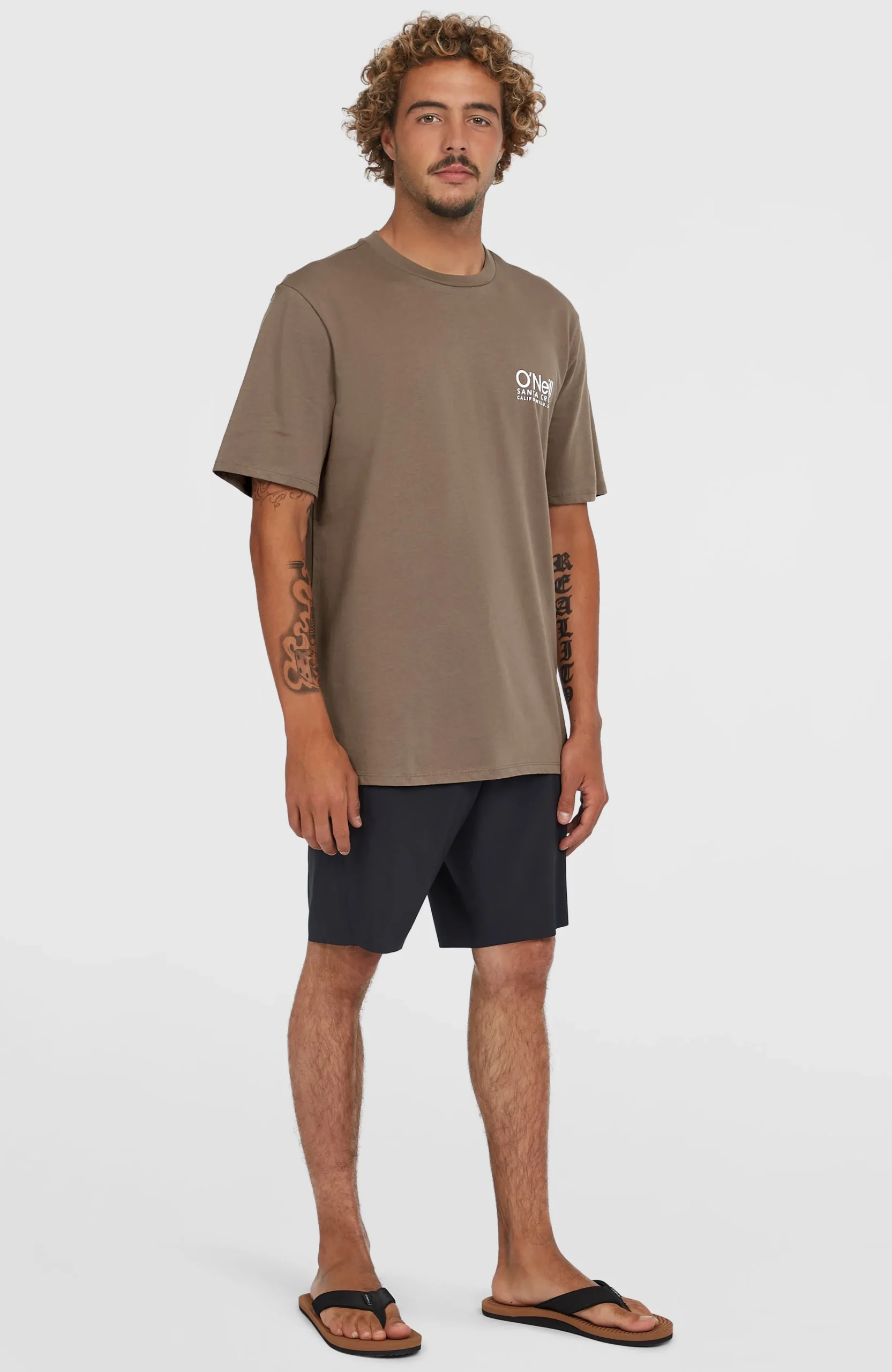 Homme O'Neill T-Shirts|Protection Anti-Uv-HommesT-shirt Original Cali Logo| Brun