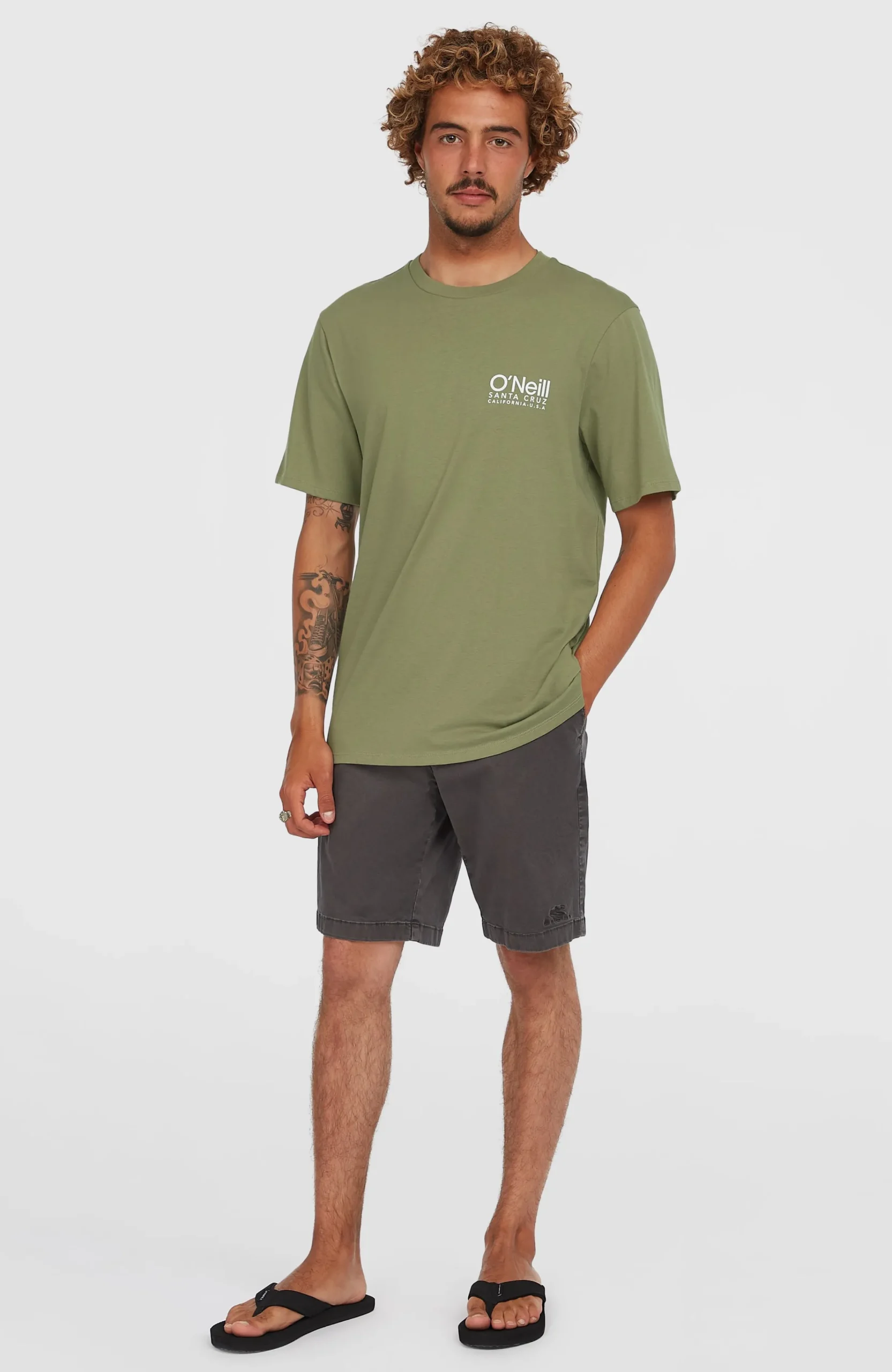Homme O'Neill T-Shirts|Protection Anti-Uv-HommesT-shirt Original Cali Logo| Vert