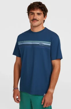 Homme O'Neill T-Shirts|Protection Anti-Uv-HommesT-shirt O'Riginals Front-Stripe| Bleu