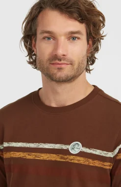 Homme O'Neill T-Shirts|Protection Anti-Uv-HommesT-shirt O'Riginals Stripe| Brun