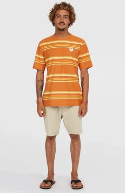 Homme O'Neill T-Shirts|Protection Anti-Uv-HommesT-shirt O'Riginals Stripe| Orange
