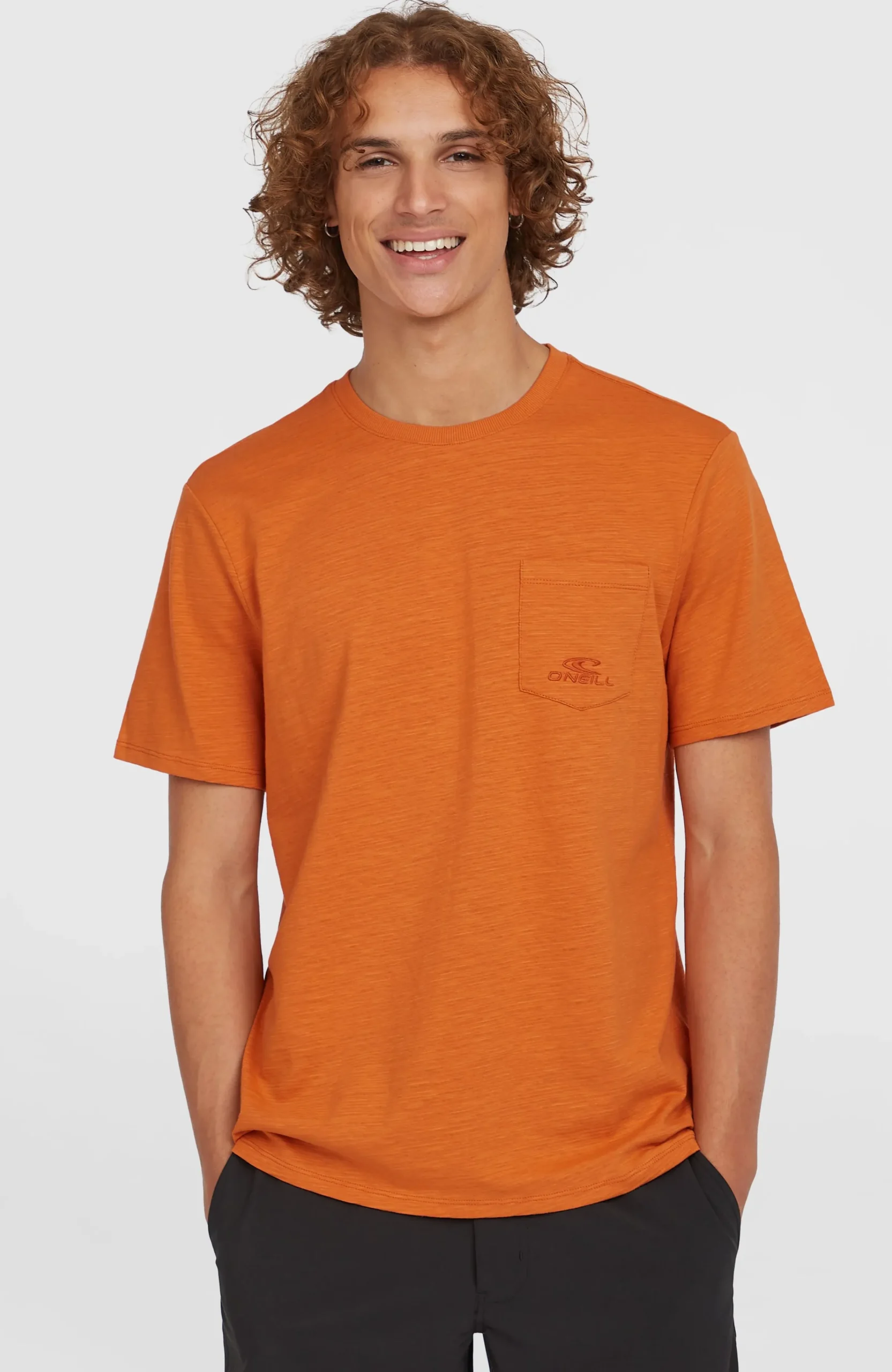 Homme O'Neill T-Shirts|Protection Anti-Uv-HommesT-shirt Slub Chest Pocket| Orange